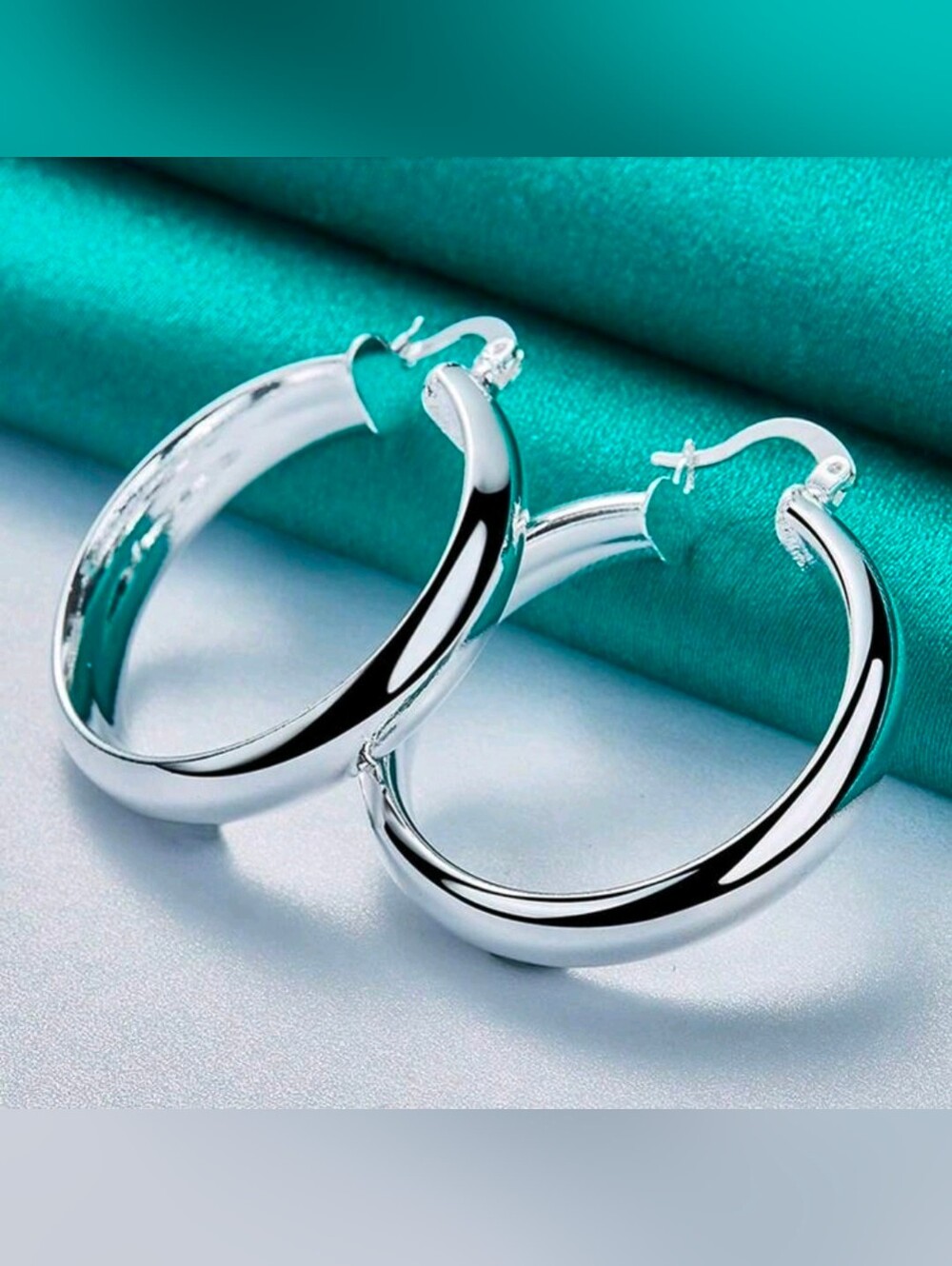 Sterling Silver Plated Hoop Earrings - Classic Silver Hoops
